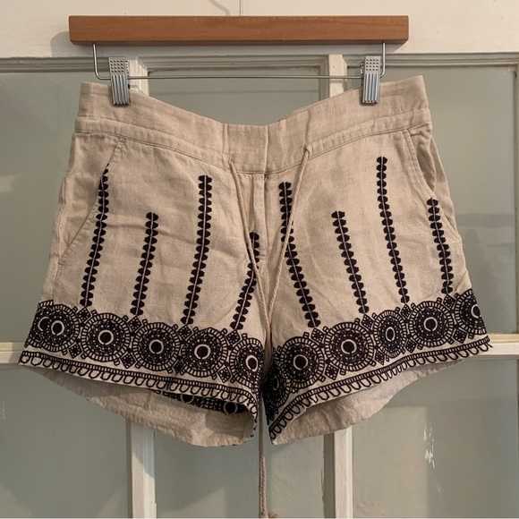 Loft linen embroidered shorts - size 0 - Picture 1 of 9